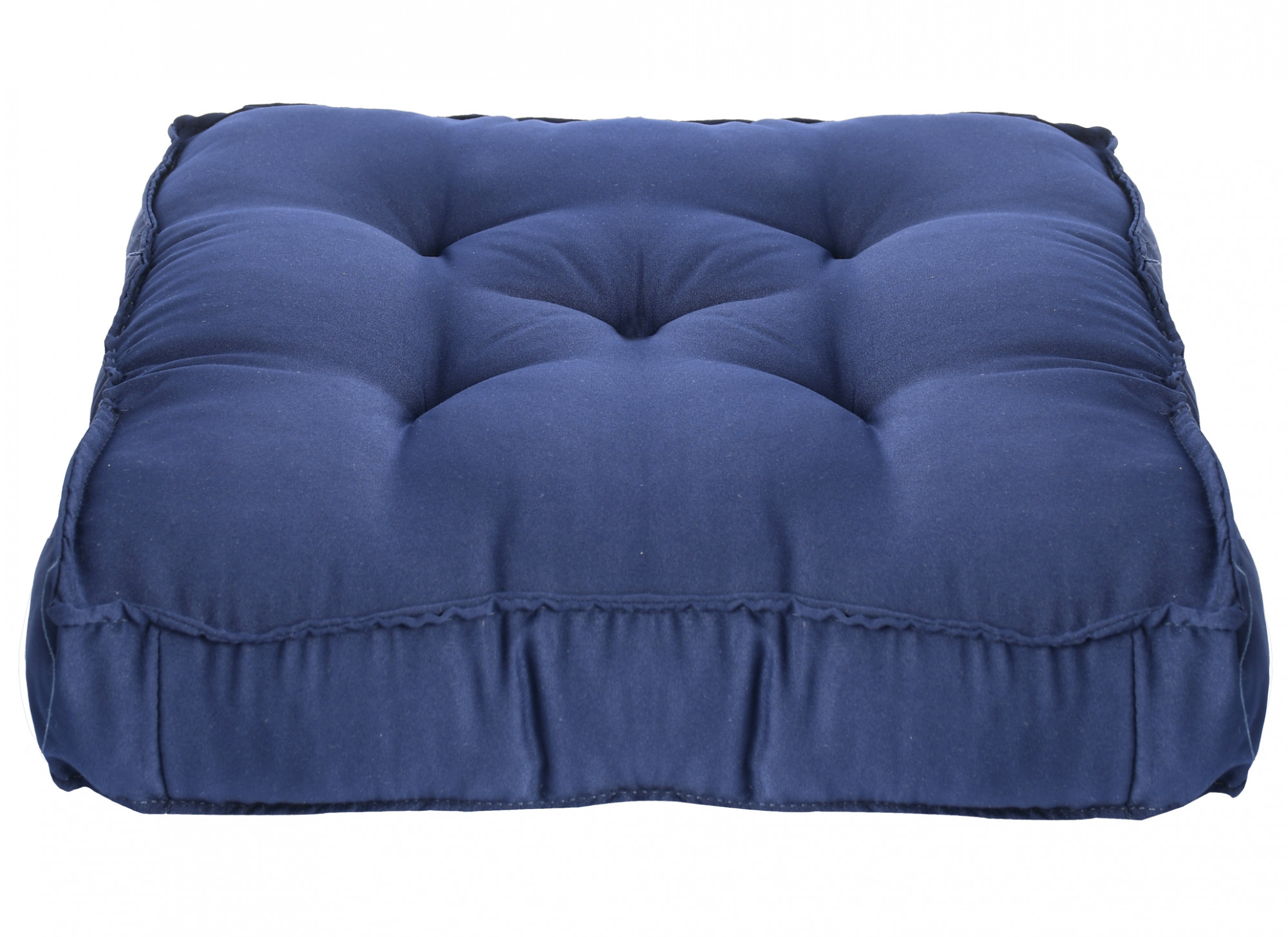 Kuber Industries Microfiber Square Chair Pad Seat Cushion For Car Pad, Office Chair, Indoor/Outdoor, Dining Living Room, Kitchen, 18*18 Inch (Navy Blue)