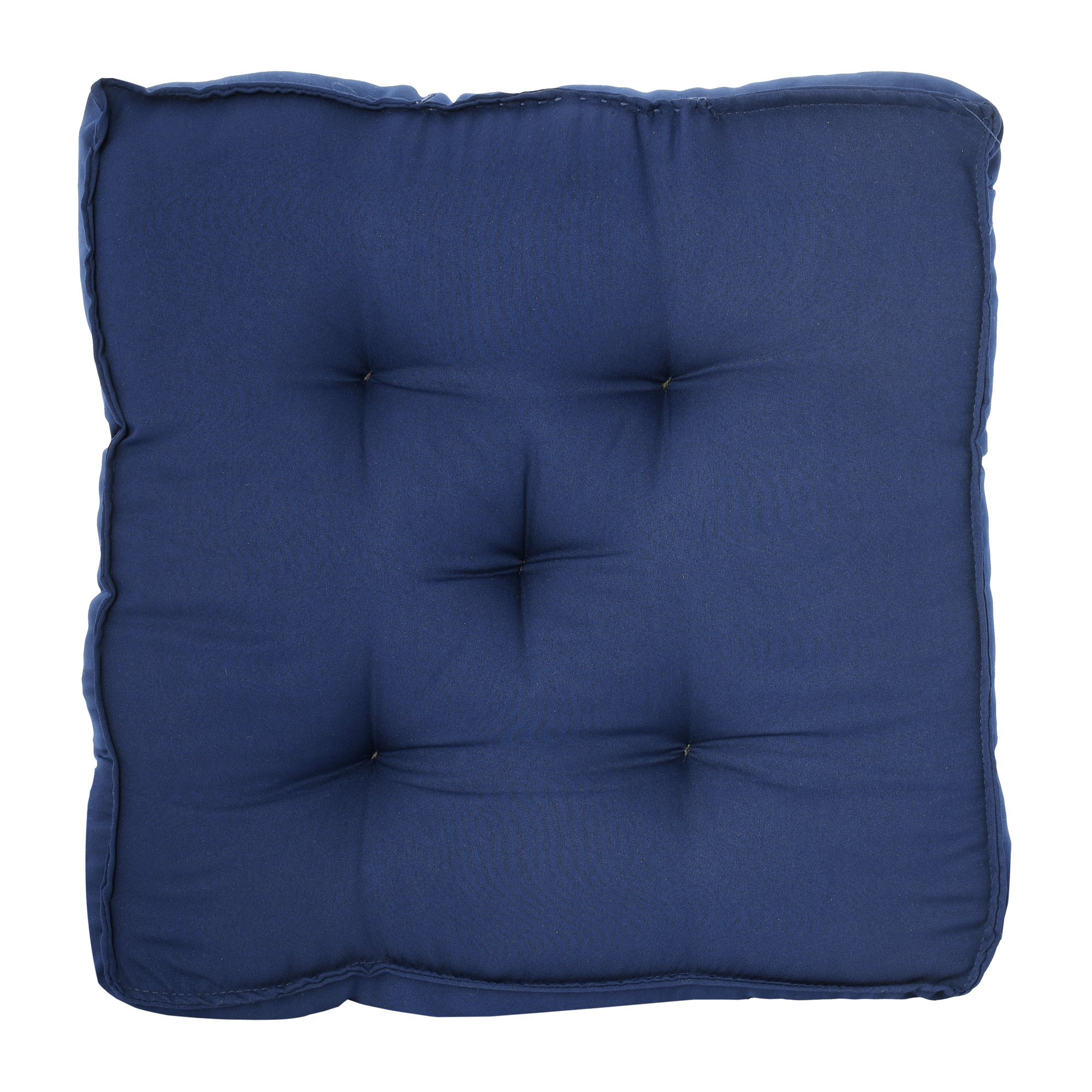 Kuber Industries Microfiber Square Chair Pad Seat Cushion For Car Pad, Office Chair, Indoor/Outdoor, Dining Living Room, Kitchen, 18*18 Inch (Navy Blue)