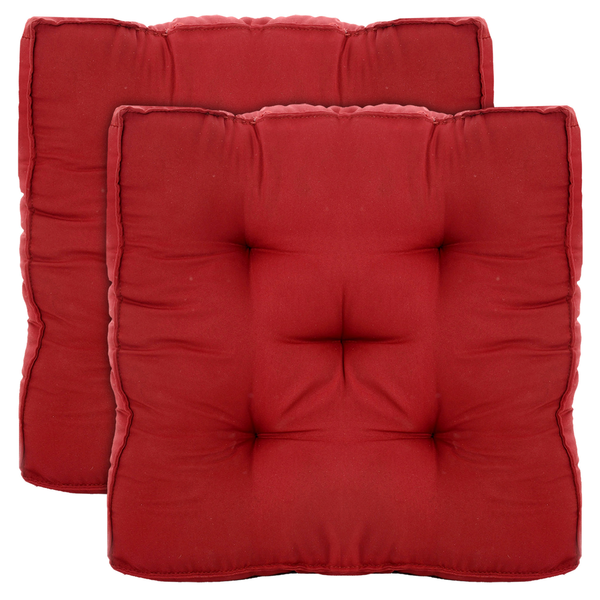 Kuber Industries Microfiber Square Chair Pad Seat Cushion For Car Pad, Office Chair, Indoor/Outdoor, Dining Living Room, Kitchen, 18*18 Inch (Maroon)
