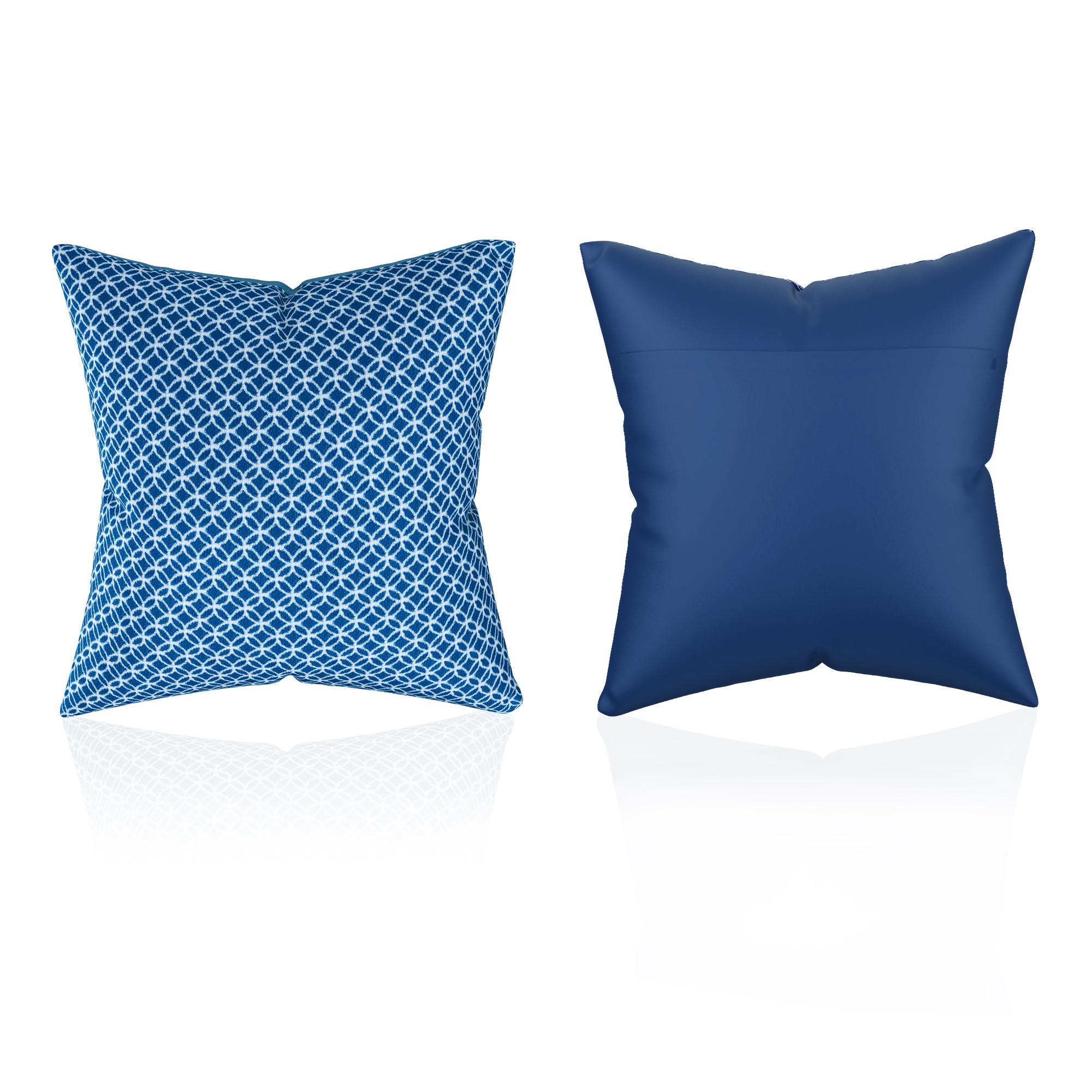 Kuber Industries Microfiber Square Cushion Cover Set of 5 with Zip Closure for Home Decor and Living Room  Decorative Throw Pillow Cushion Cover 16 inch x 16 inch for Sofa Set  Circle - Blue