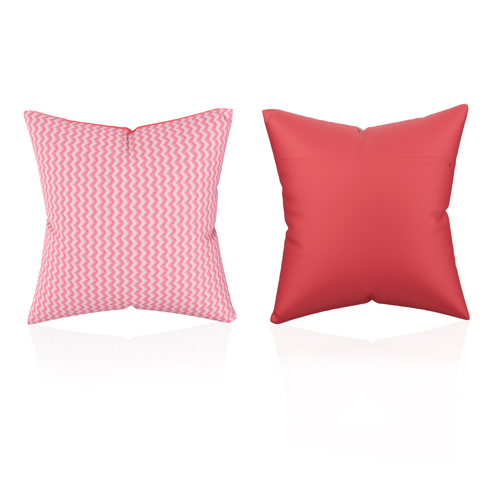 Kuber Industries Microfiber Square Cushion Cover Set of 5 with Zip Closure for Home Decor and Living Room  Decorative Throw Pillow Cushion Cover 16 inch x 16 inch for Sofa Set  Zig Zag - Pink