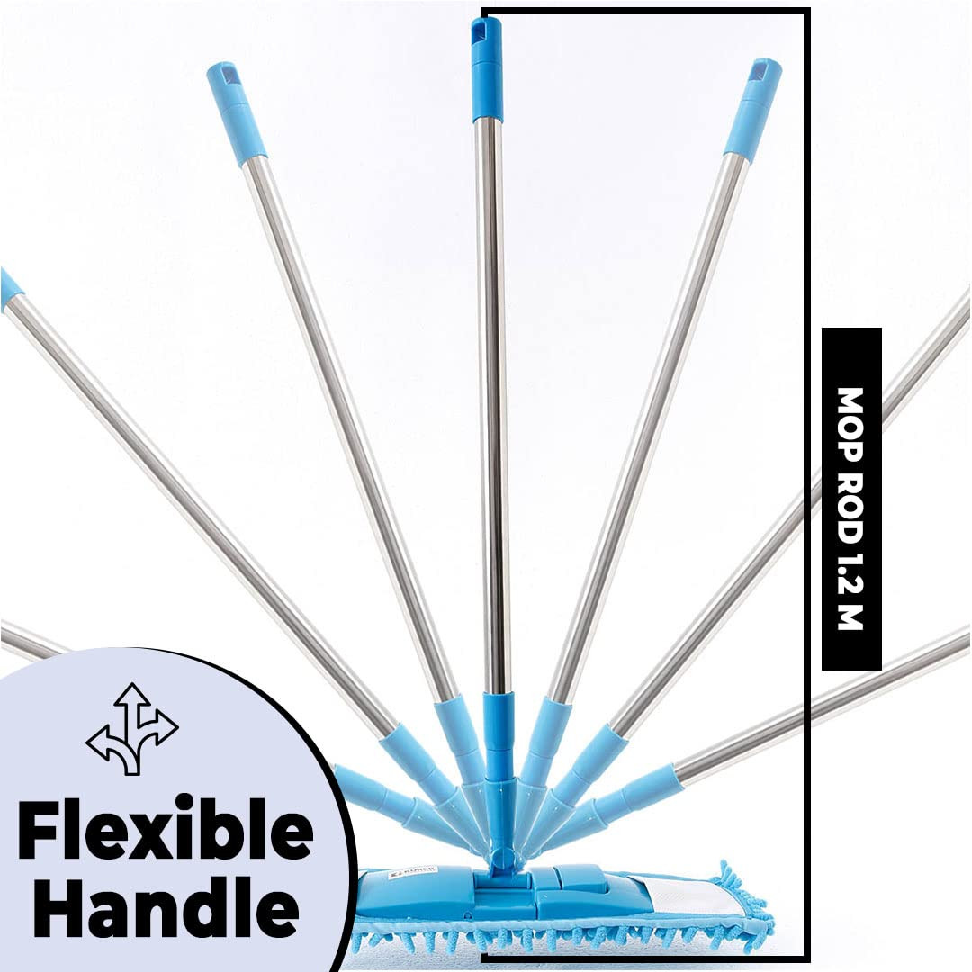 Kuber Industries Microfiber Wiper for Floor Clearing|Hypoallergenic Chenille Microfiber Mop|Super Absorbent|Multi-Utility Wiper for Bathroom Floor Cleaning|Blue