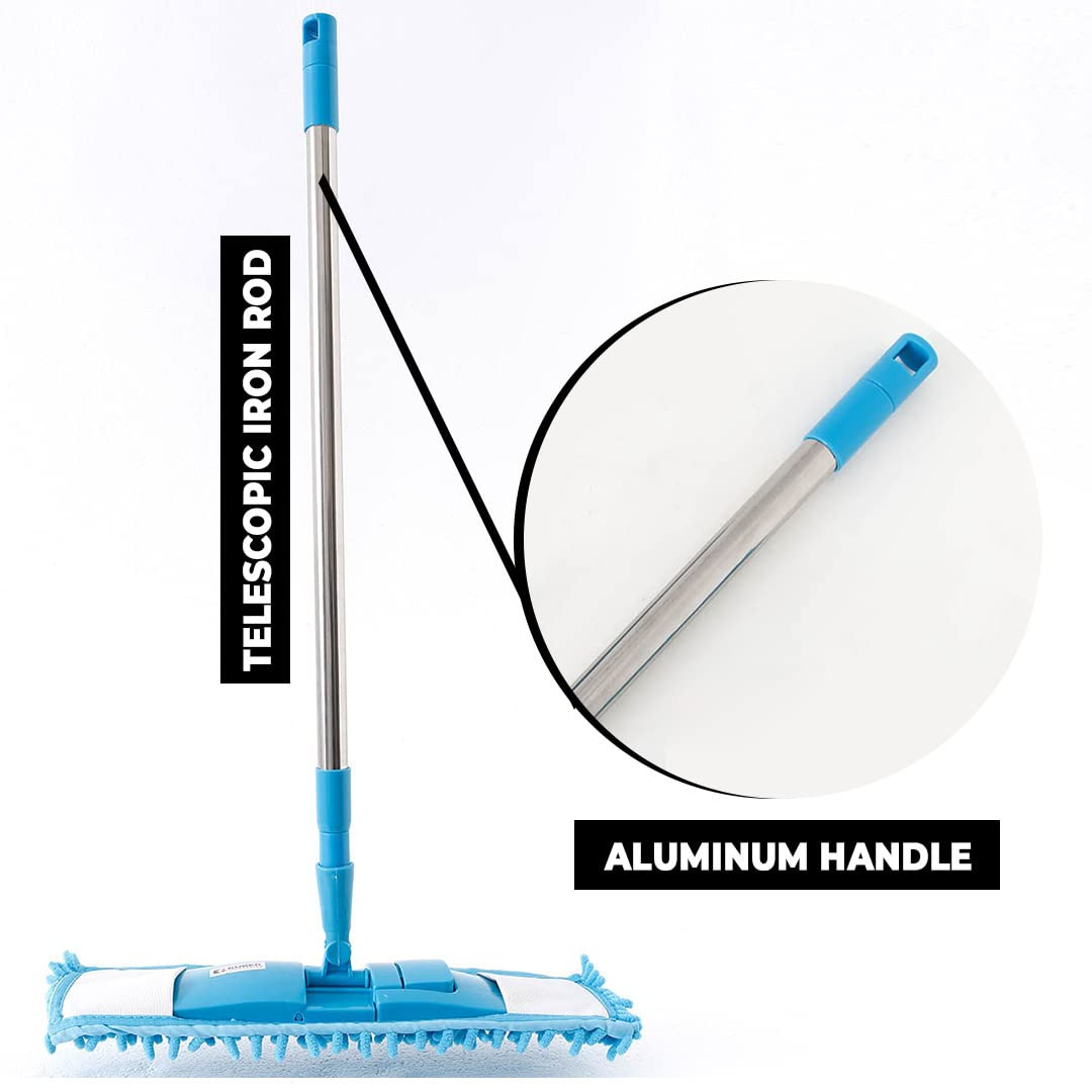 Kuber Industries Microfiber Wiper for Floor Clearing|Hypoallergenic Chenille Microfiber Mop|Super Absorbent|Multi-Utility Wiper for Bathroom Floor Cleaning|Blue