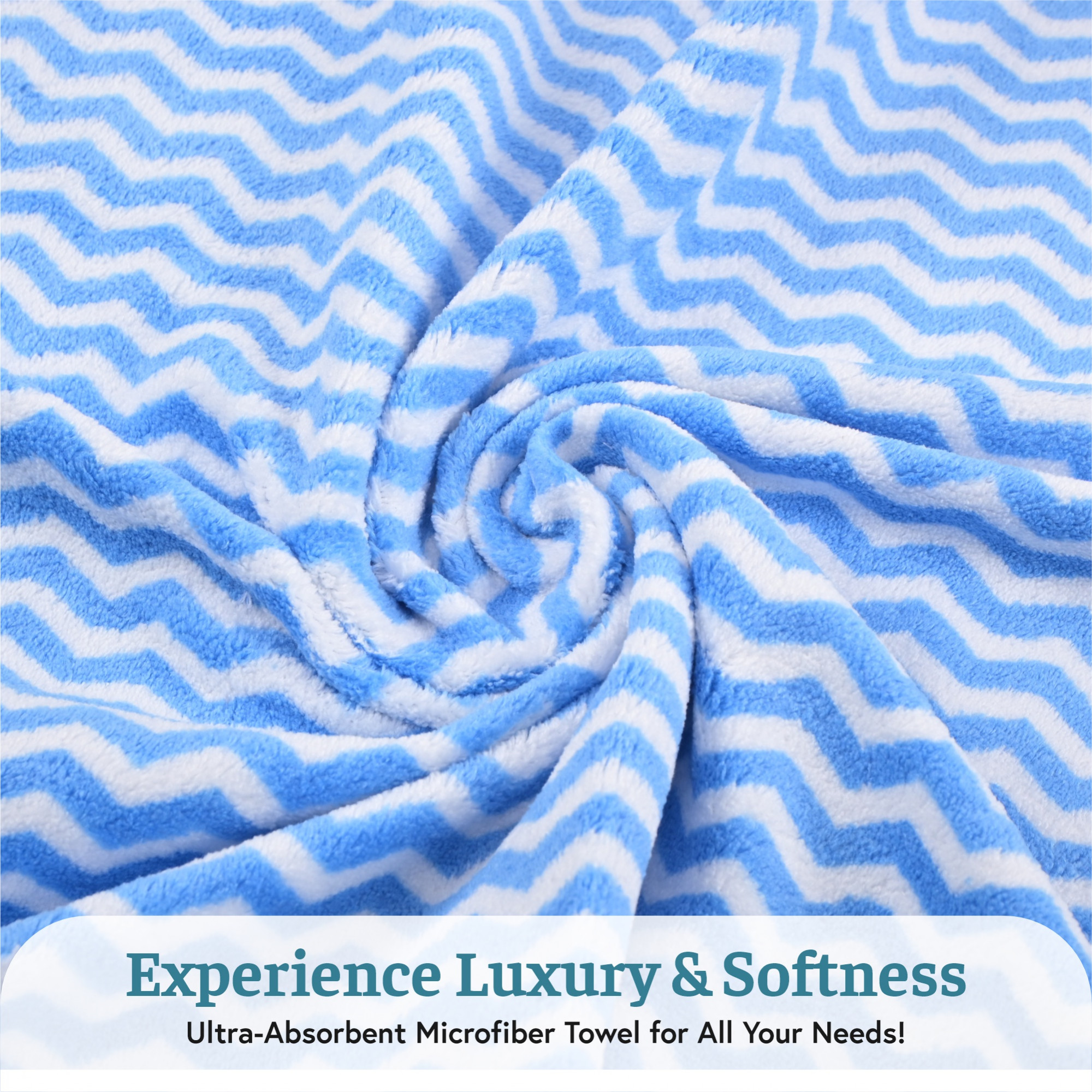 Kuber Industries Microfibre 24x48 Inch Men and Women Bath Towel  280 GSM Quick Dry Absorbent Gym Sweat Workout  Shower Body Towel for Sports Beach and Travel  Zig Zag - Blue