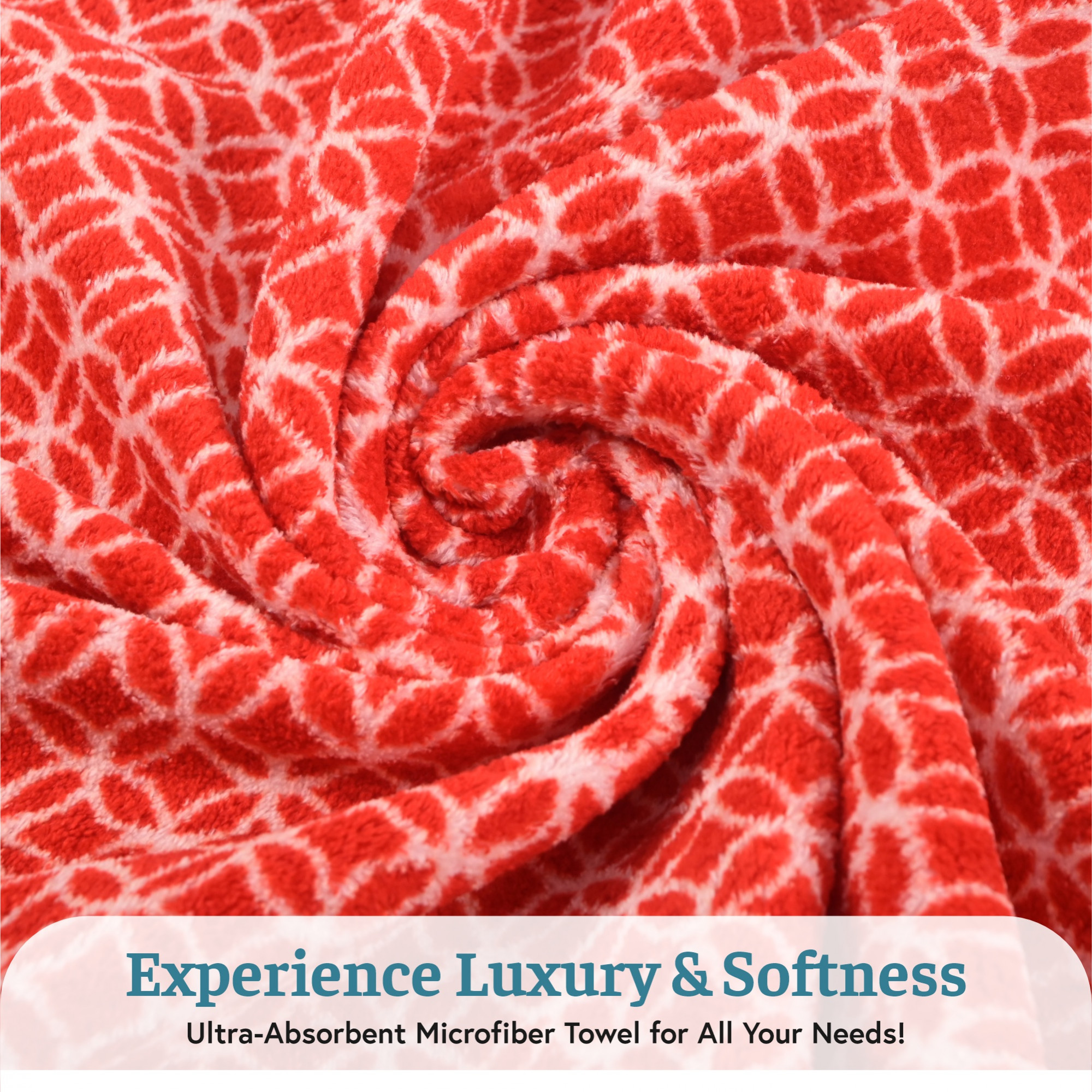 Kuber Industries Microfibre 24x48 Inch Men and Women Bath Towel  280 GSM Quick Dry Absorbent Gym Sweat Workout  Shower Body Towel for Sports Beach and Travel  Circle - Red