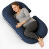 Microfibre C Shaped Pregnancy Pillow for Women - Support for Back, Hips, Legs and Belly | Maternity Pillows for Pregnancy Sleeping | Navy Blue