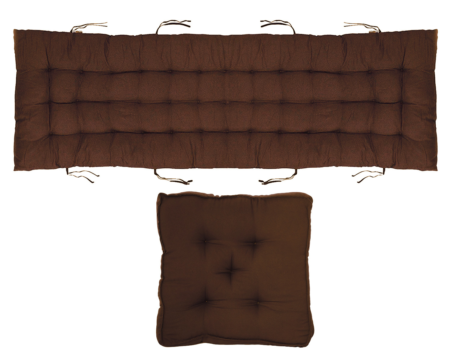 Kuber Industries Microfibre Long And Square Quilted Chair Pad for Rocking Chairs/Chair Pad/Chair Cushion/Cushion for Rocking Chairs (Brown,46 x 16 inches,Set of 2)-KUBMRT11922