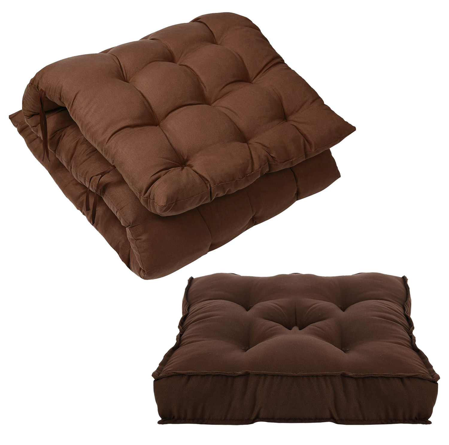 Kuber Industries Microfibre Long And Square Quilted Chair Pad for Rocking Chairs/Chair Pad/Chair Cushion/Cushion for Rocking Chairs (Brown,46 x 16 inches,Set of 2)-KUBMRT11922