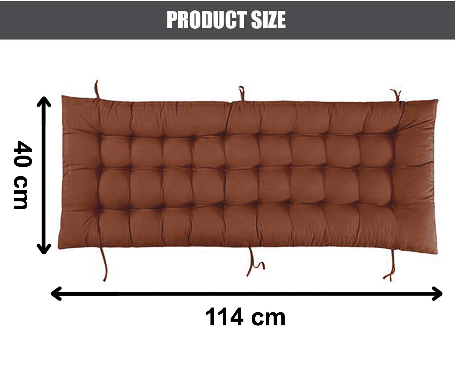 Kuber Industries Microfibre Long Quilted Chair Pad for Rocking Chairs/Chair Pad/Chair Cushion/Cushion for Rocking Chairs (Brown,46 x 16 inches,Set of 1)-KUBMRT11916