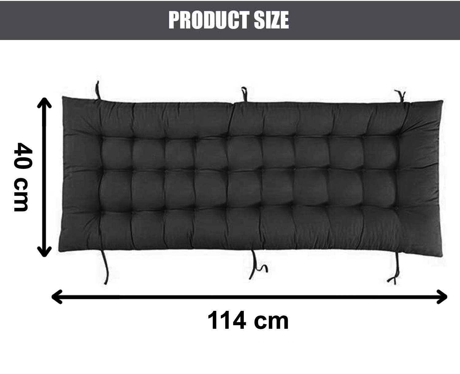 Kuber Industries Microfibre Long Quilted Chair Pad for Rocking Chairs/Chair Pad/Chair Cushion/Cushion for Rocking Chairs (Black,46 x 16 inches,Set of 1)-KUBMRT11918