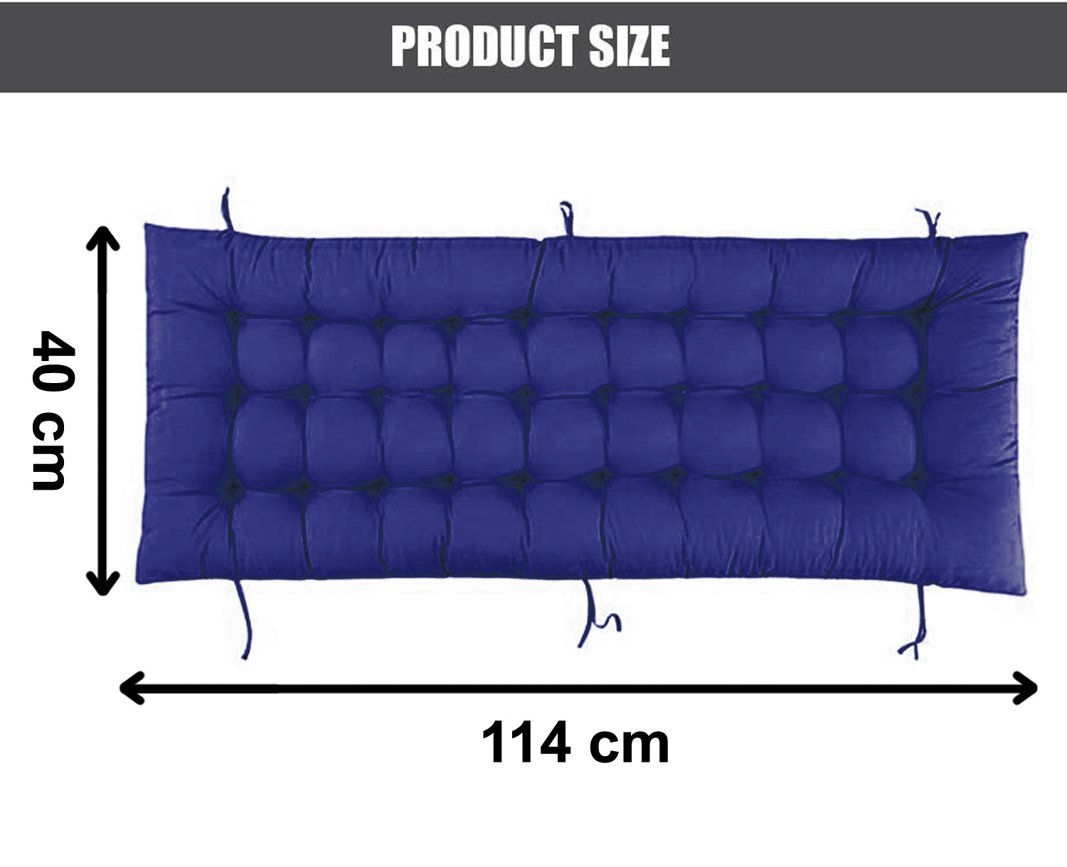 Kuber Industries Microfibre Soft Home Cotton Cushion Long Chair Pad Cushion for Indoor/Outdoor Home Office Garden Decor (Navy Blue,46 x 16 inches,Set of 1)-KUBMRT11919