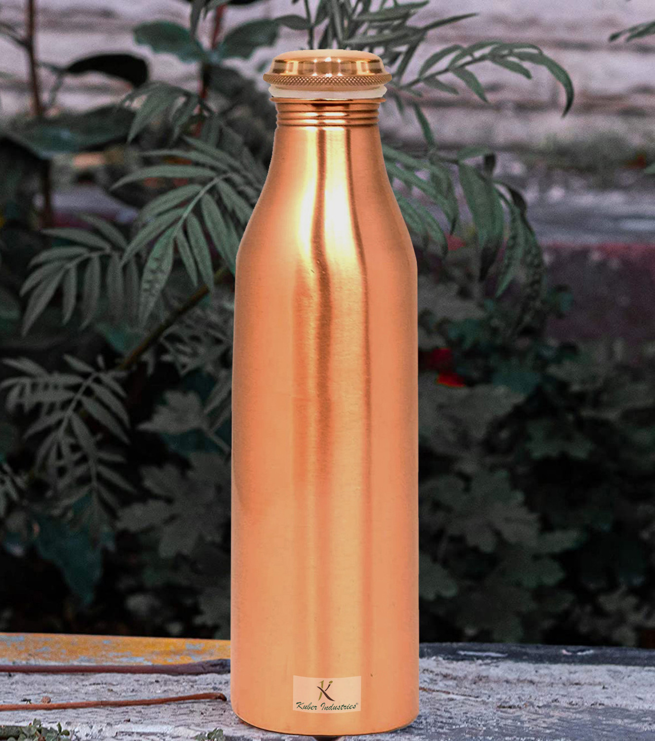 Kuber Industries Milky Pure Copper Water Bottle,1Ltr (Brown)-KUBMRT11559