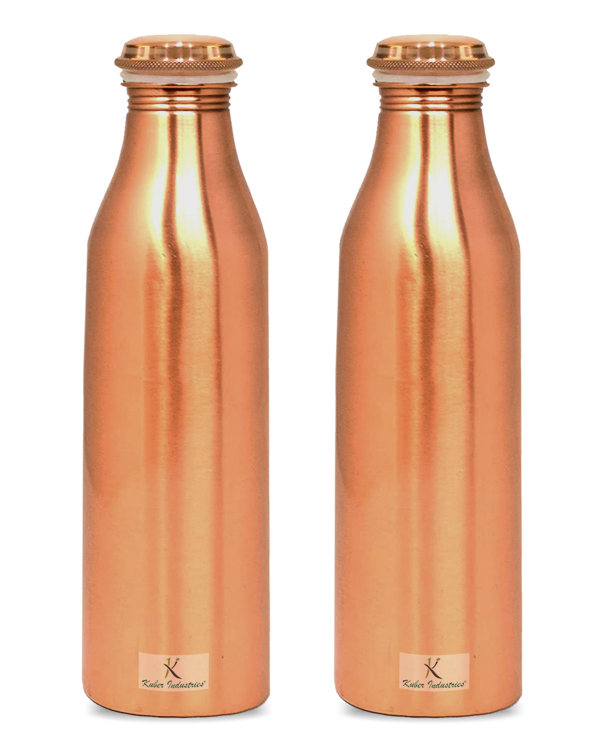 Kuber Industries Milky Pure Copper Water Bottle,1Ltr (Brown)-KUBMRT11559