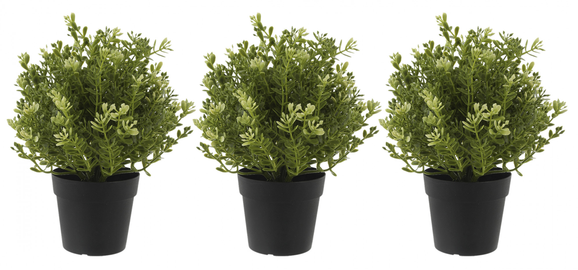 Kuber Industries Mini Plastic Potted Plants for Home Office Decoration, Plastic Plant with Black Plastic Pots, Fake Plant for Bathroom Décor, Green-33_S_KUBQMART11596