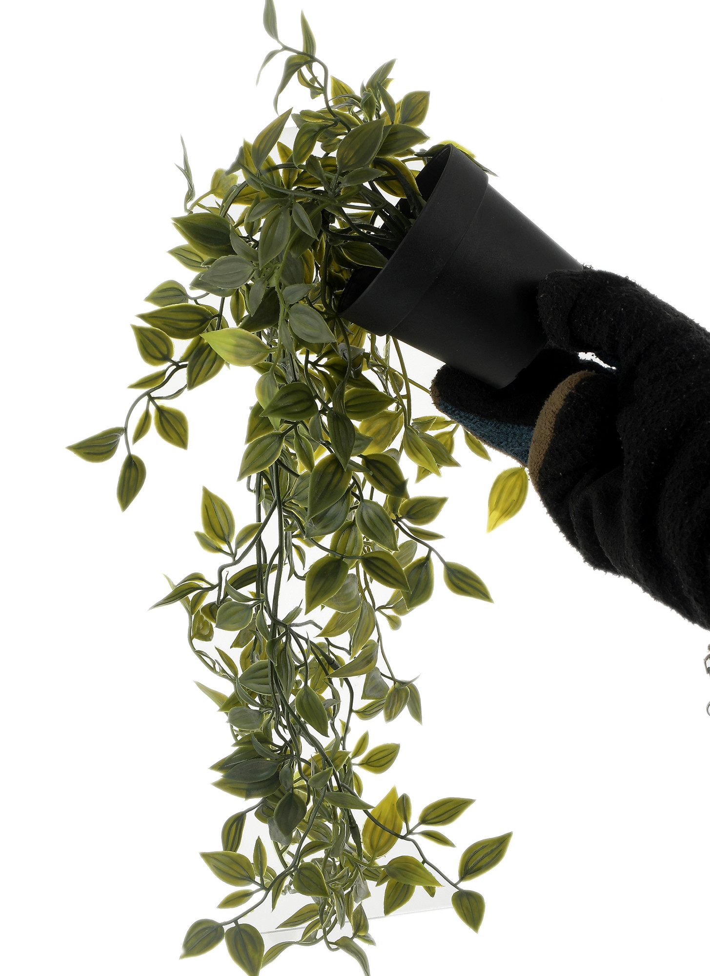 Kuber Industries Mini Plastic Potted Vine Plant for Home Office Decoration, Plastic Vine with Black Plastic Pots, Fake Plant for Bathroom Décor, Green-33_S_KUBQMART11602