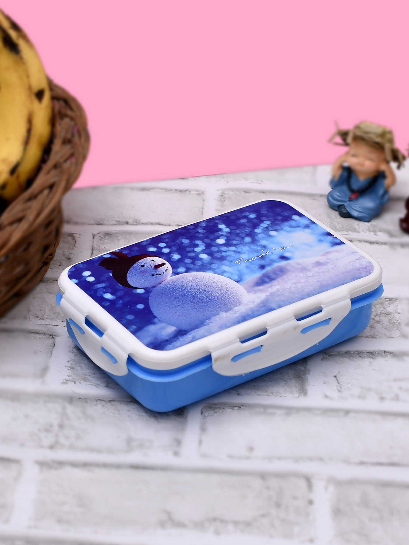 Kuber Industries Model-401 Unbreakable Plastic Medium Airtight Leakproof Lunch Box/Tiffin (Blue)-KUBMART1298