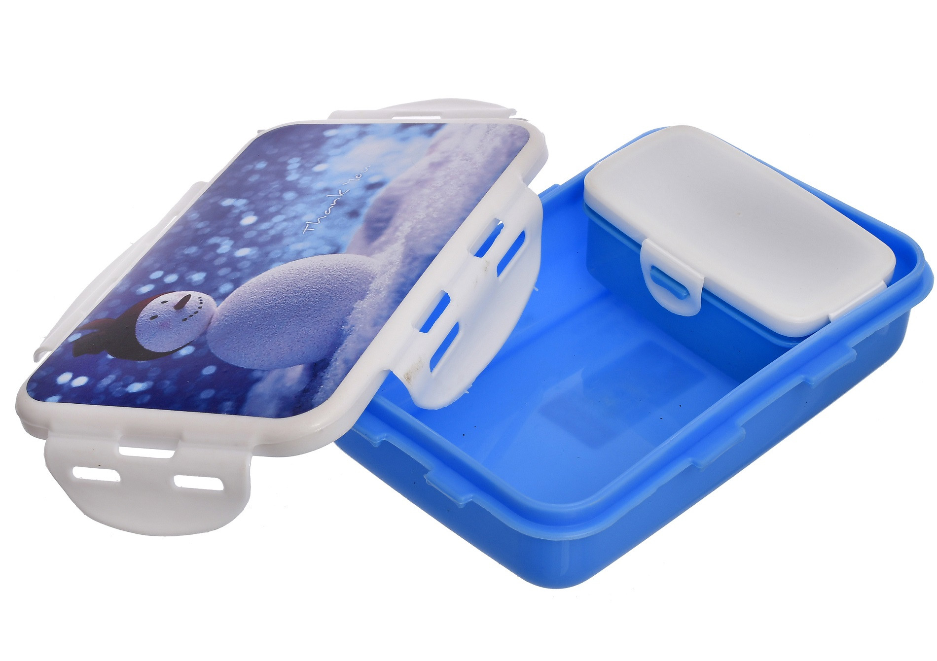 Kuber Industries Model-401 Unbreakable Plastic Medium Airtight Leakproof Lunch Box/Tiffin (Blue)-KUBMART1298