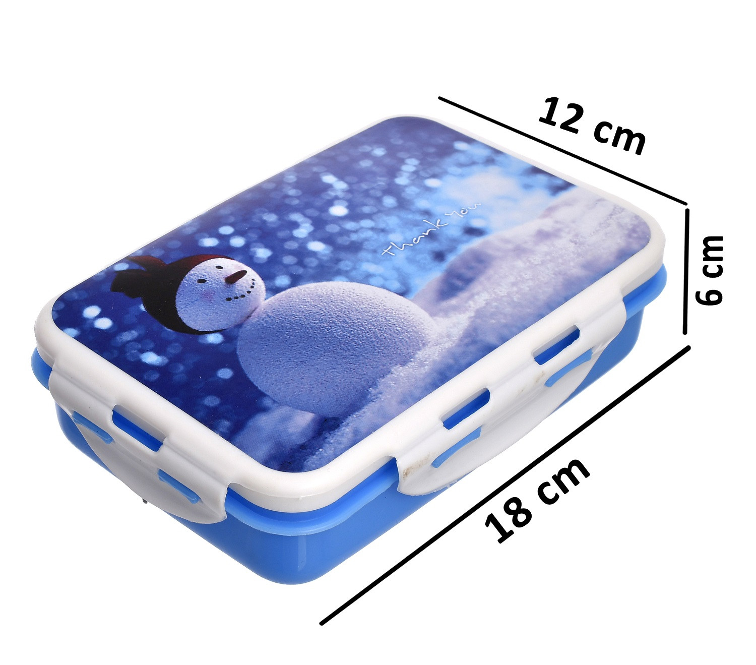 Kuber Industries Model-401 Unbreakable Plastic Medium Airtight Leakproof Lunch Box/Tiffin (Blue)-KUBMART1298