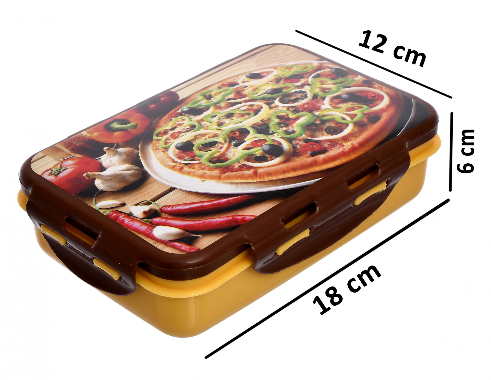 Kuber Industries Model-401 Unbreakable Plastic Medium Airtight Leakproof Lunch Box/Tiffin (Brown)-KUBMART1302
