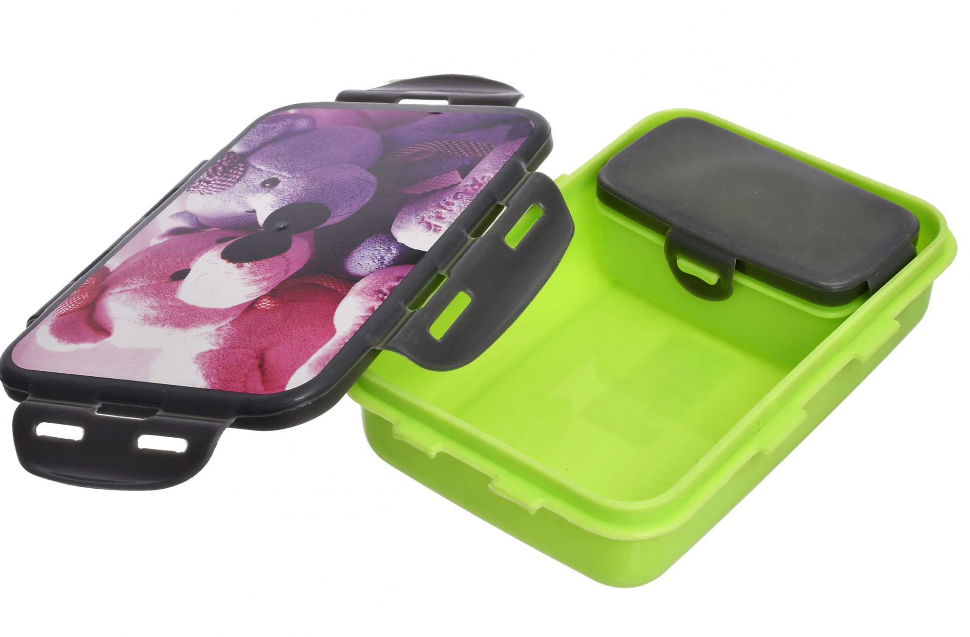 Kuber Industries Model-401 Unbreakable Plastic Medium Airtight Leakproof Lunch Box/Tiffin (Green)-KUBMART1304