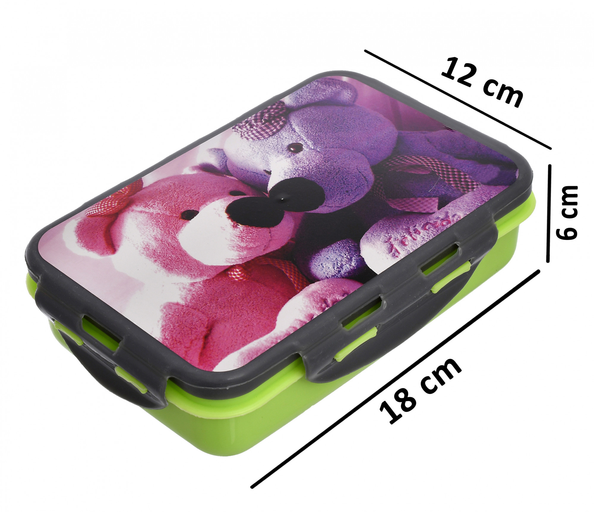 Kuber Industries Model-401 Unbreakable Plastic Medium Airtight Leakproof Lunch Box/Tiffin (Green)-KUBMART1304