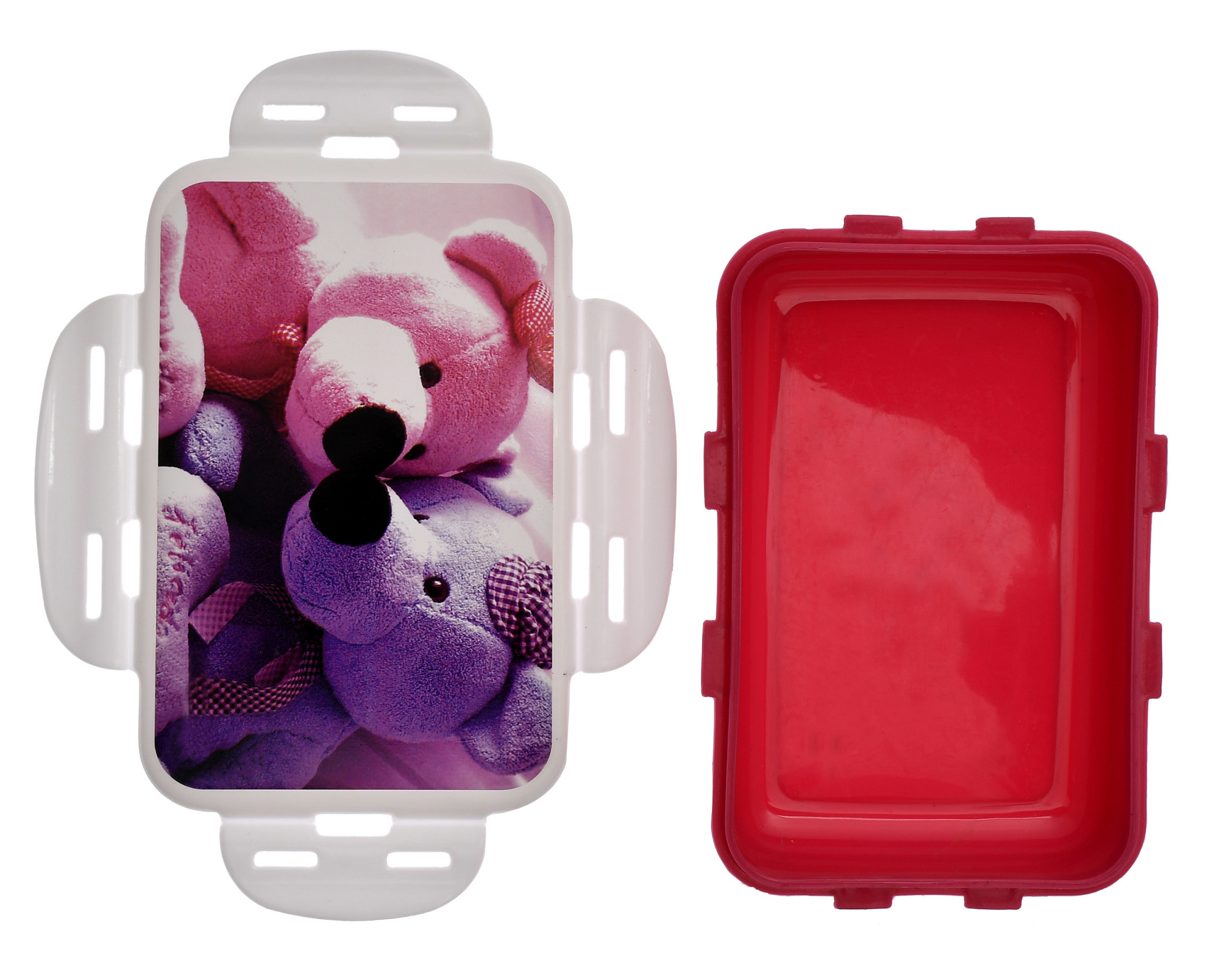 Kuber Industries Model-401 Unbreakable Plastic Medium Airtight Leakproof Lunch Box/Tiffin (Pink)-KUBMART1300