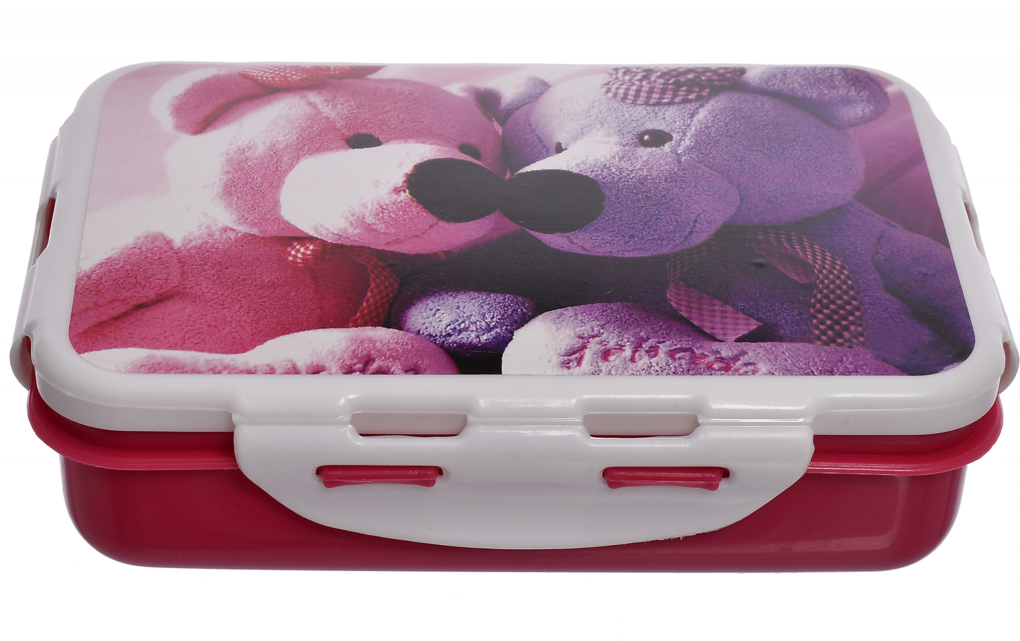 Kuber Industries Model-401 Unbreakable Plastic Medium Airtight Leakproof Lunch Box/Tiffin (Pink)-KUBMART1300