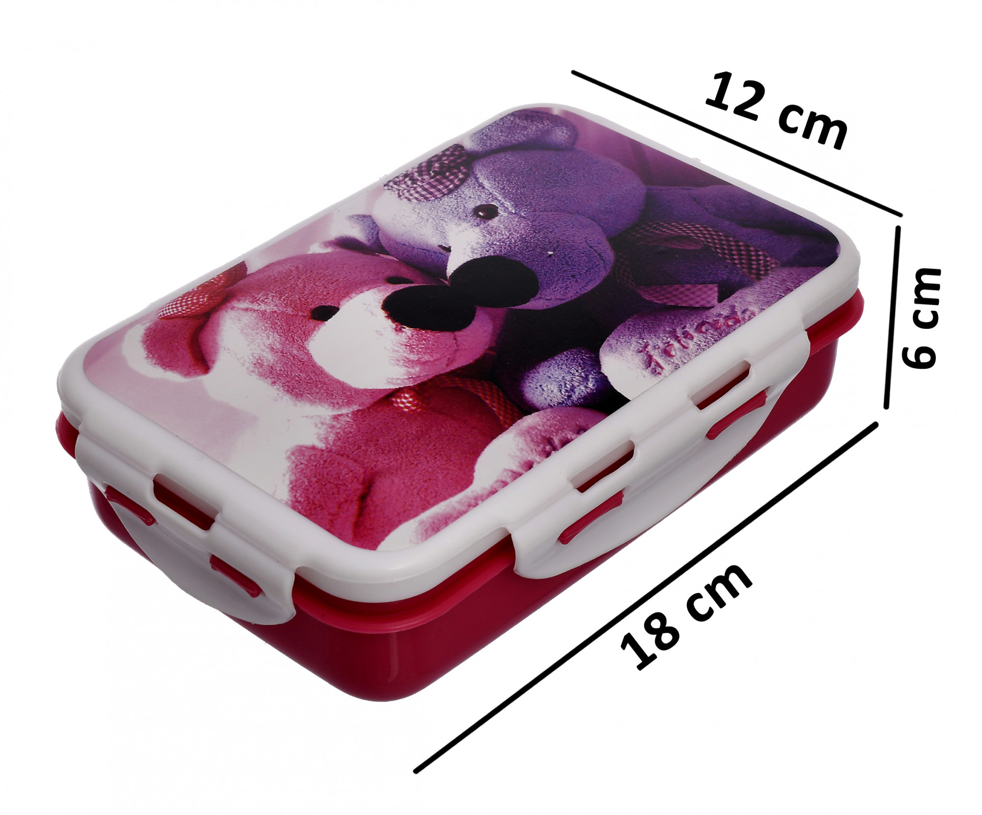 Kuber Industries Model-401 Unbreakable Plastic Medium Airtight Leakproof Lunch Box/Tiffin (Pink)-KUBMART1300