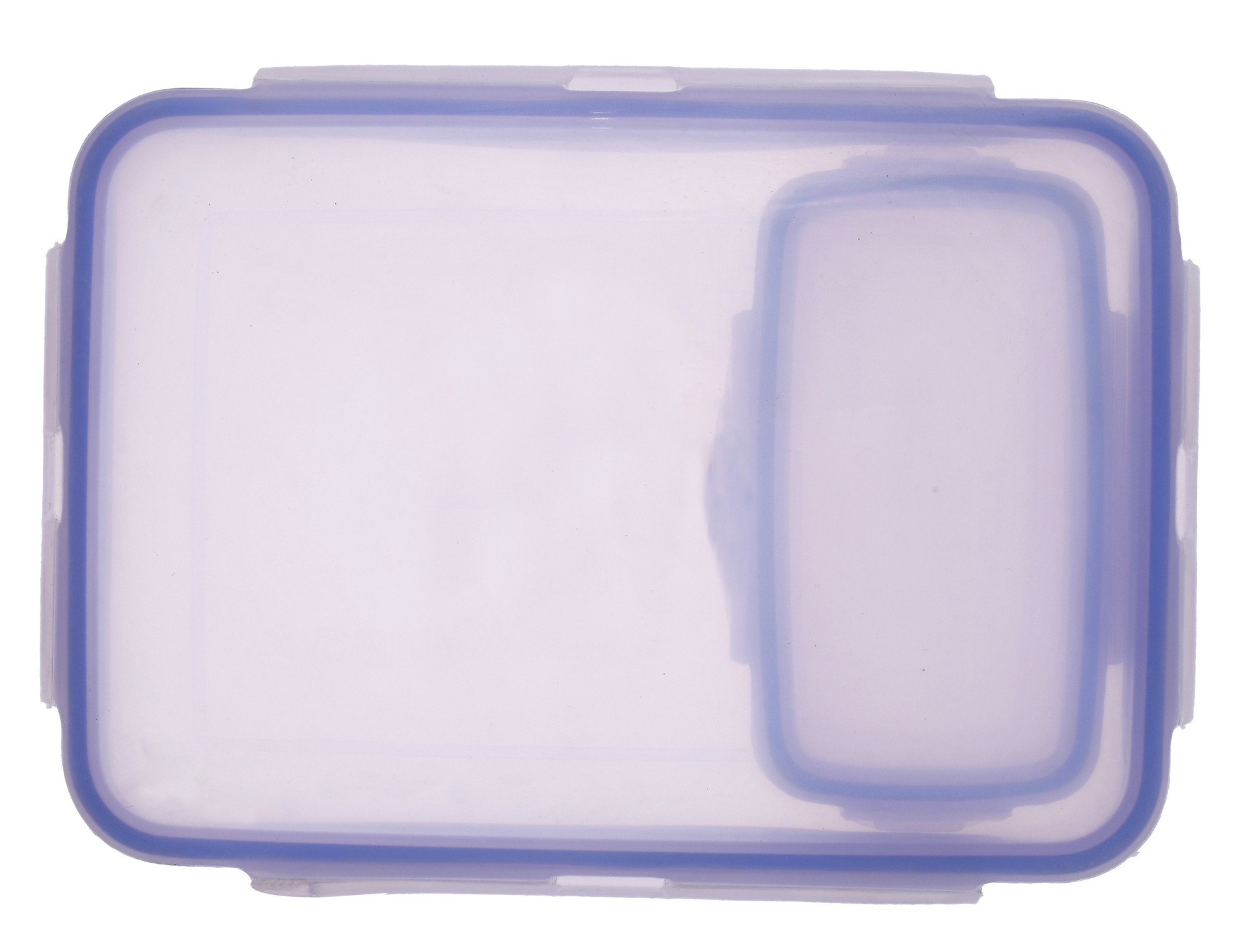 Kuber Industries Model-401 Unbreakable Plastic Medium Airtight Leakproof Transparent Lunch Box/Tiffin (Blue)-KUBMART1306