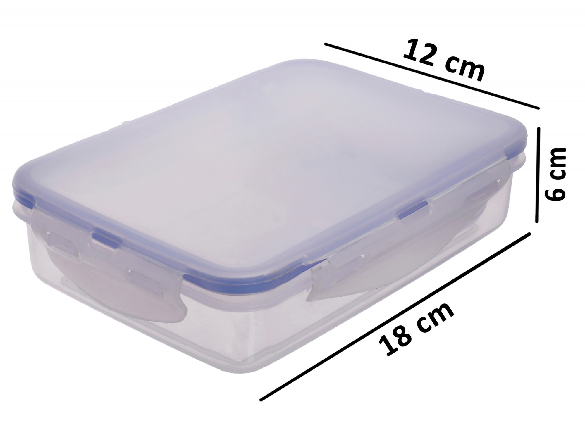 Kuber Industries Model-401 Unbreakable Plastic Medium Airtight Leakproof Transparent Lunch Box/Tiffin (Blue)-KUBMART1306