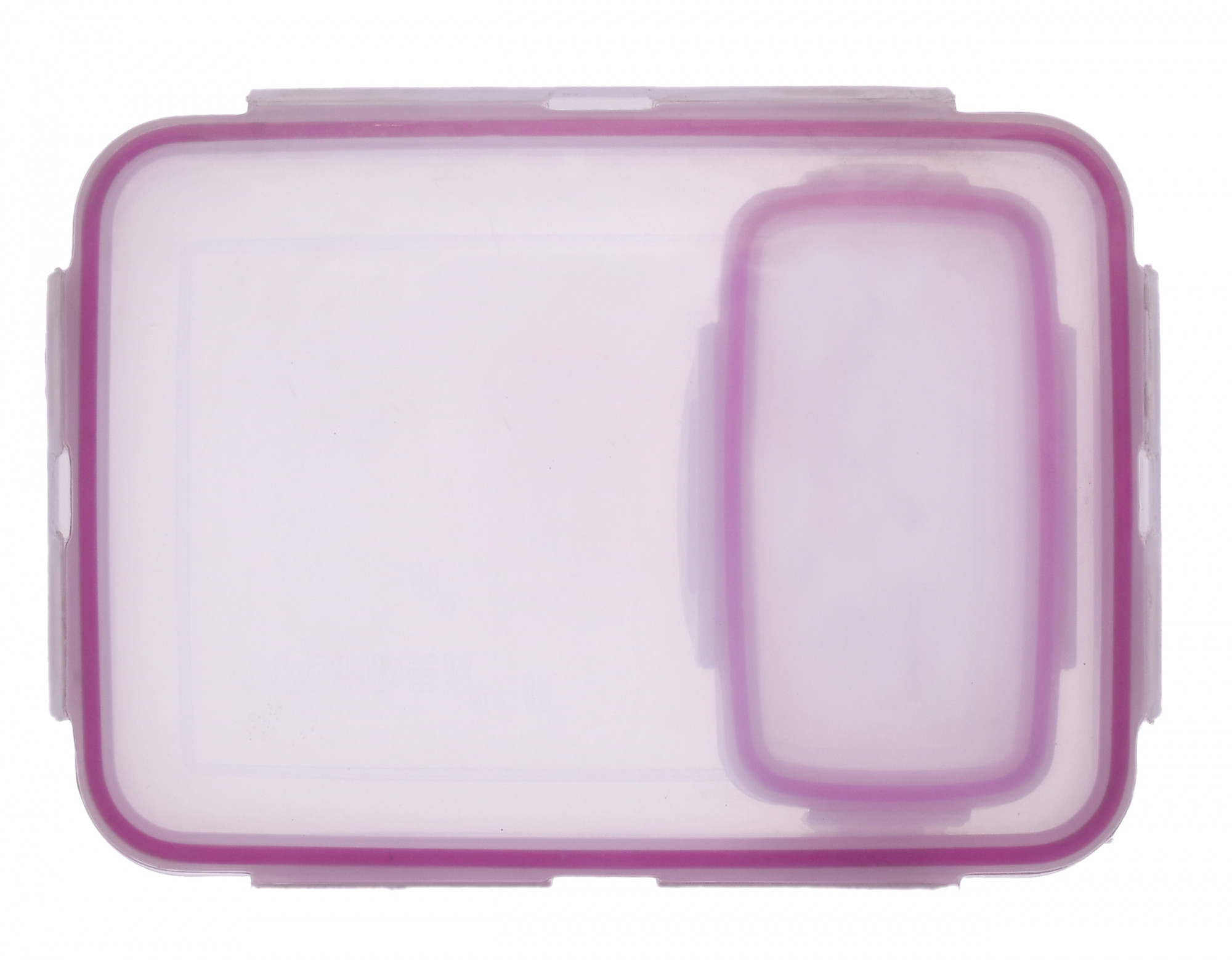 Kuber Industries Model-401 Unbreakable Plastic Medium Airtight Leakproof Transparent Lunch Box/Tiffin (Pink)-KUBMART1308