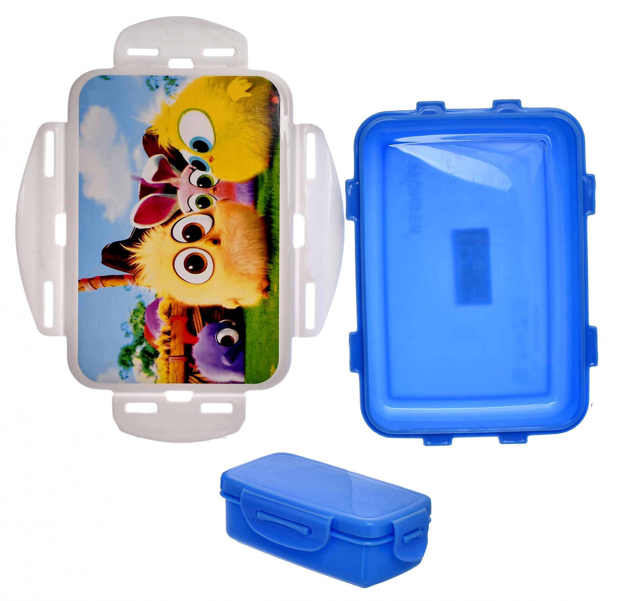 Kuber Industries Model-501 Unbreakable Plastic Large Airtight Leakproof Lunch Box/Tiffin (Blue)-KUBMART1310