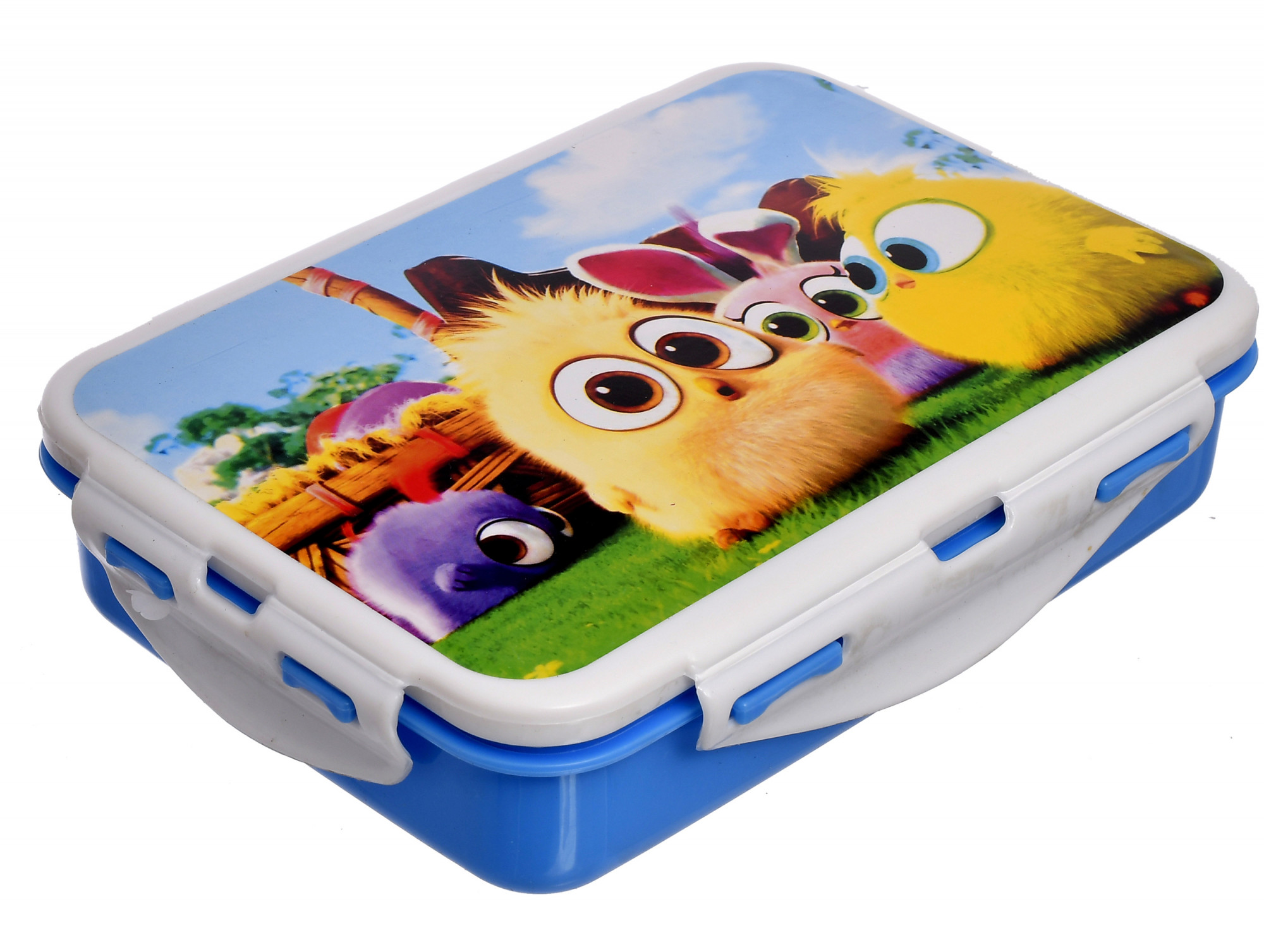 Kuber Industries Model-501 Unbreakable Plastic Large Airtight Leakproof Lunch Box/Tiffin (Blue)-KUBMART1310