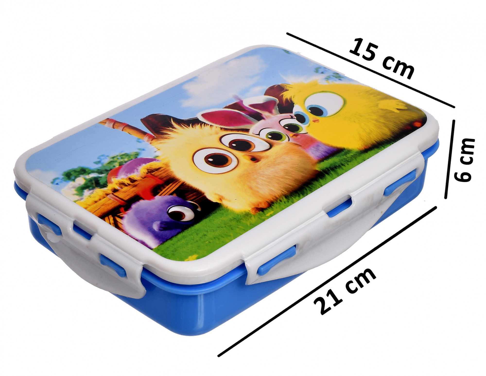 Kuber Industries Model-501 Unbreakable Plastic Large Airtight Leakproof Lunch Box/Tiffin (Blue)-KUBMART1310