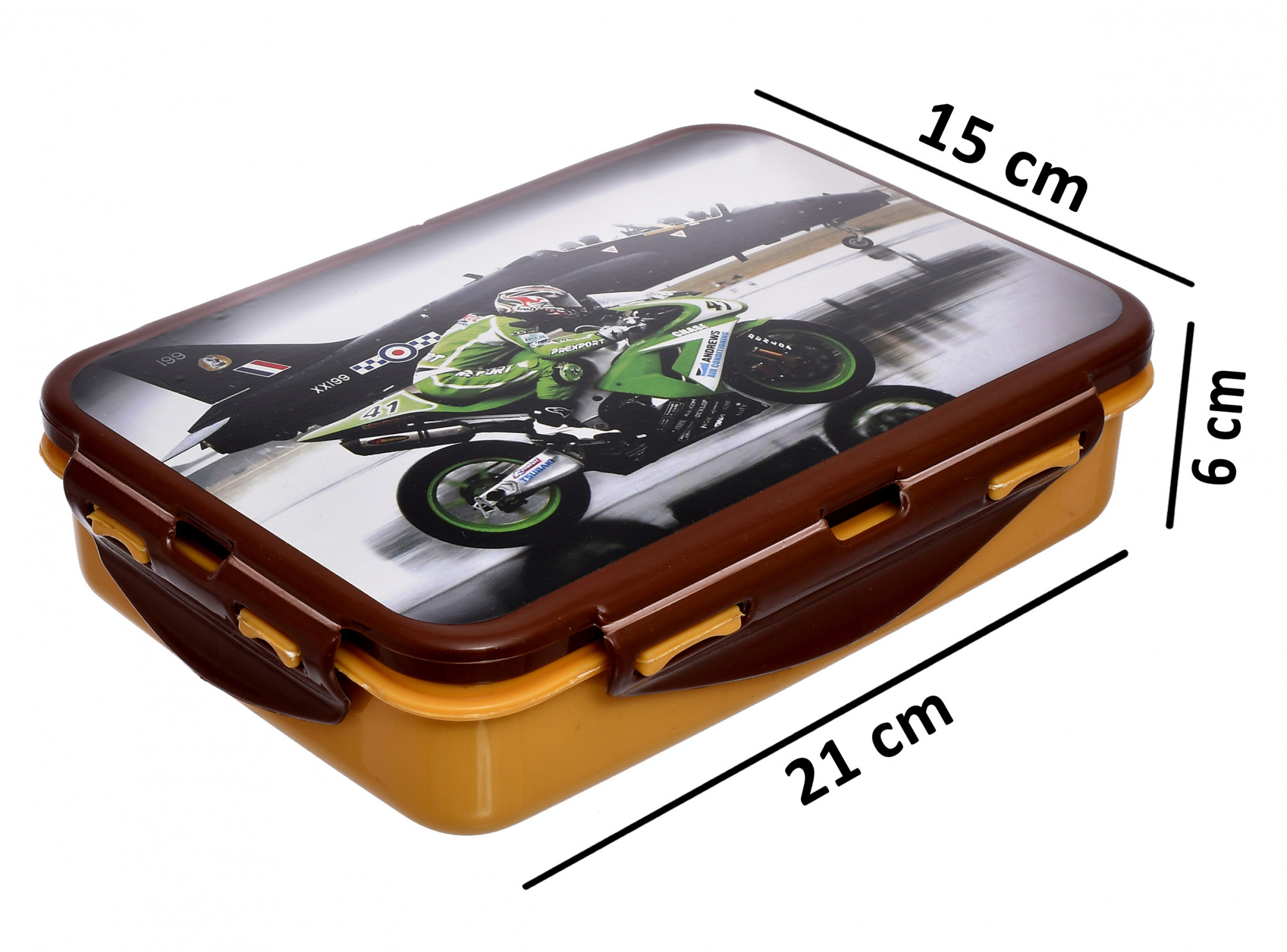 Kuber Industries Model-501 Unbreakable Plastic Large Airtight Leakproof Lunch Box/Tiffin (Brown)-KUBMART1314