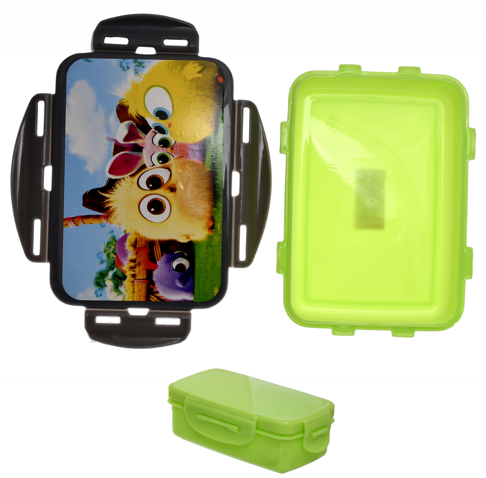 Kuber Industries Model-501 Unbreakable Plastic Large Airtight Leakproof Lunch Box/Tiffin (Green)-KUBMART1316