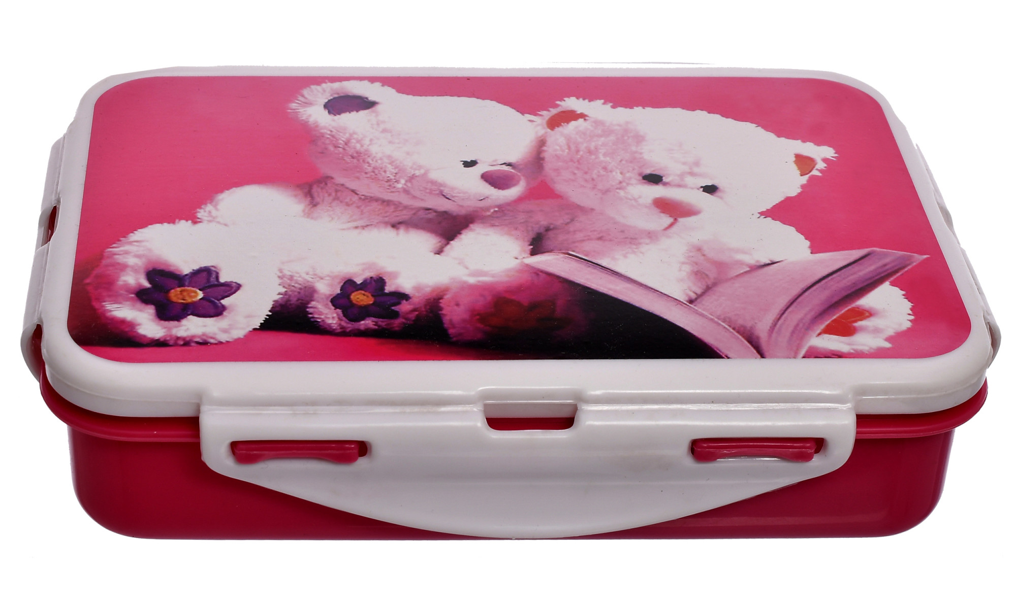 Kuber Industries Model-501 Unbreakable Plastic Large Airtight Leakproof Lunch Box/Tiffin (Pink)-KUBMART1312