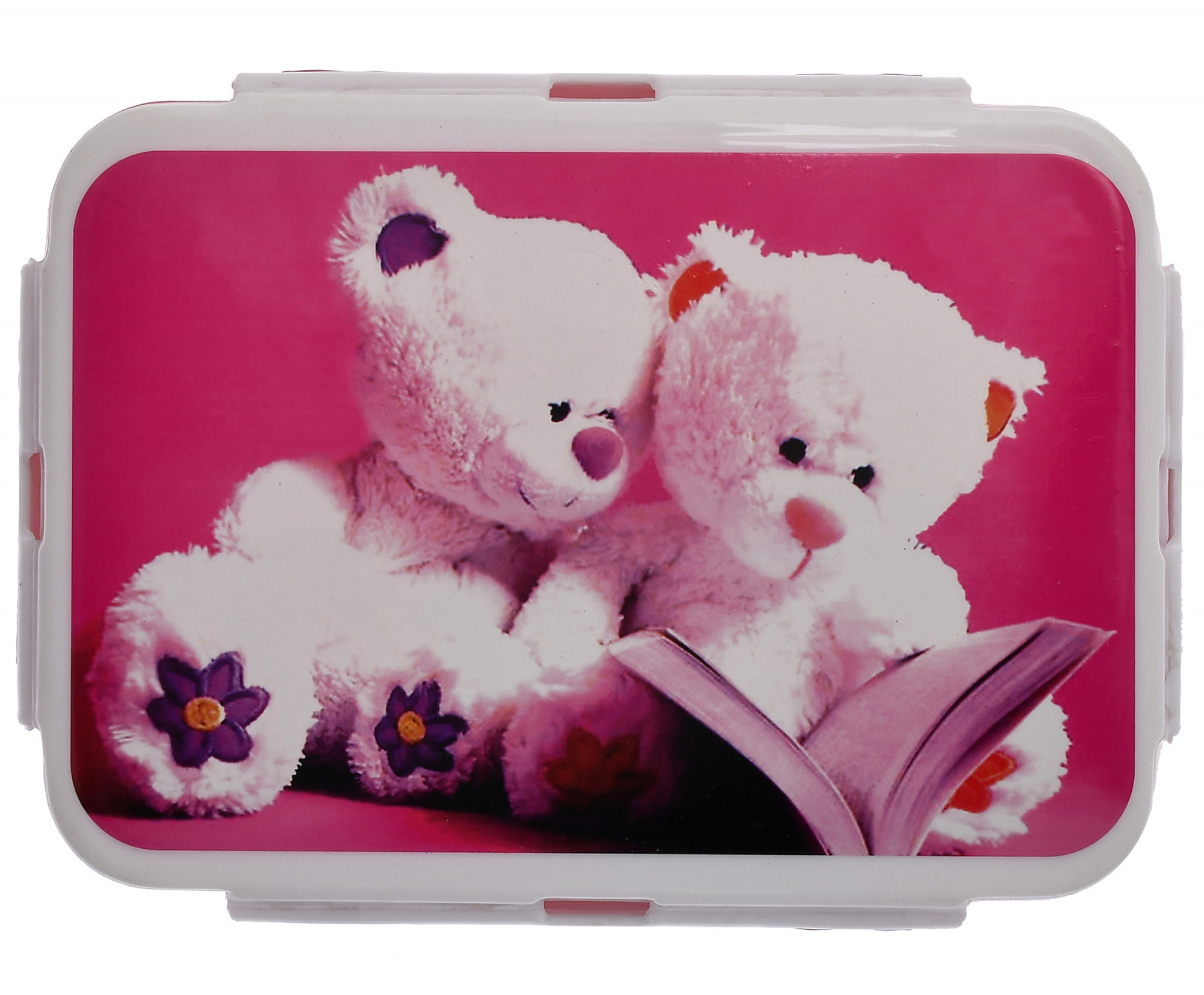 Kuber Industries Model-501 Unbreakable Plastic Large Airtight Leakproof Lunch Box/Tiffin (Pink)-KUBMART1312
