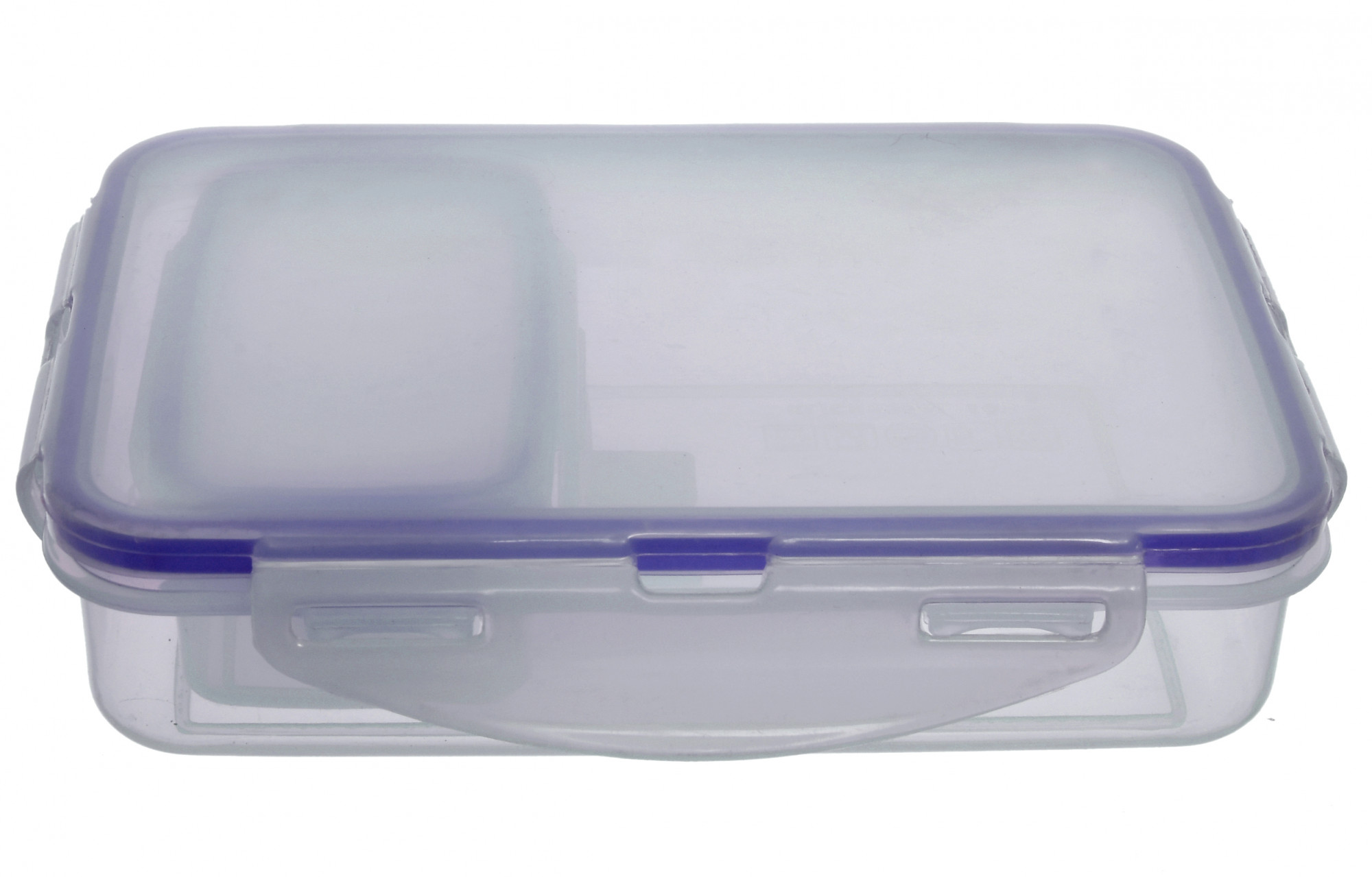 Kuber Industries Model-501 Unbreakable Plastic Large Airtight Leakproof Transparent Lunch Box/Tiffin (Blue)-KUBMART1318