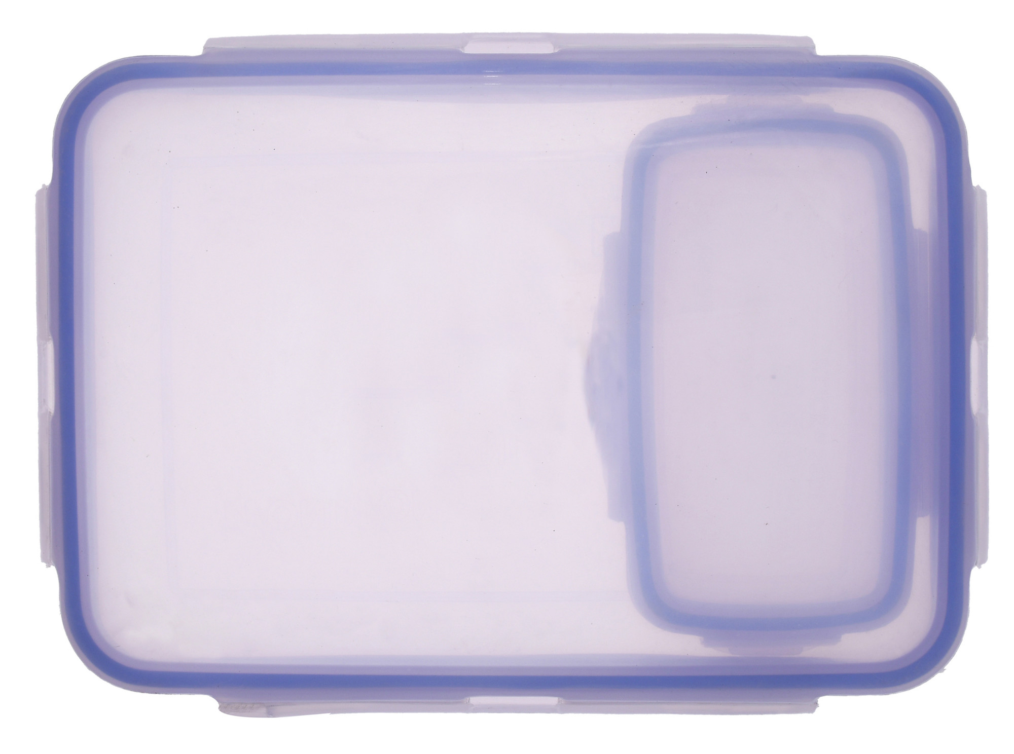 Kuber Industries Model-501 Unbreakable Plastic Large Airtight Leakproof Transparent Lunch Box/Tiffin (Blue)-KUBMART1318