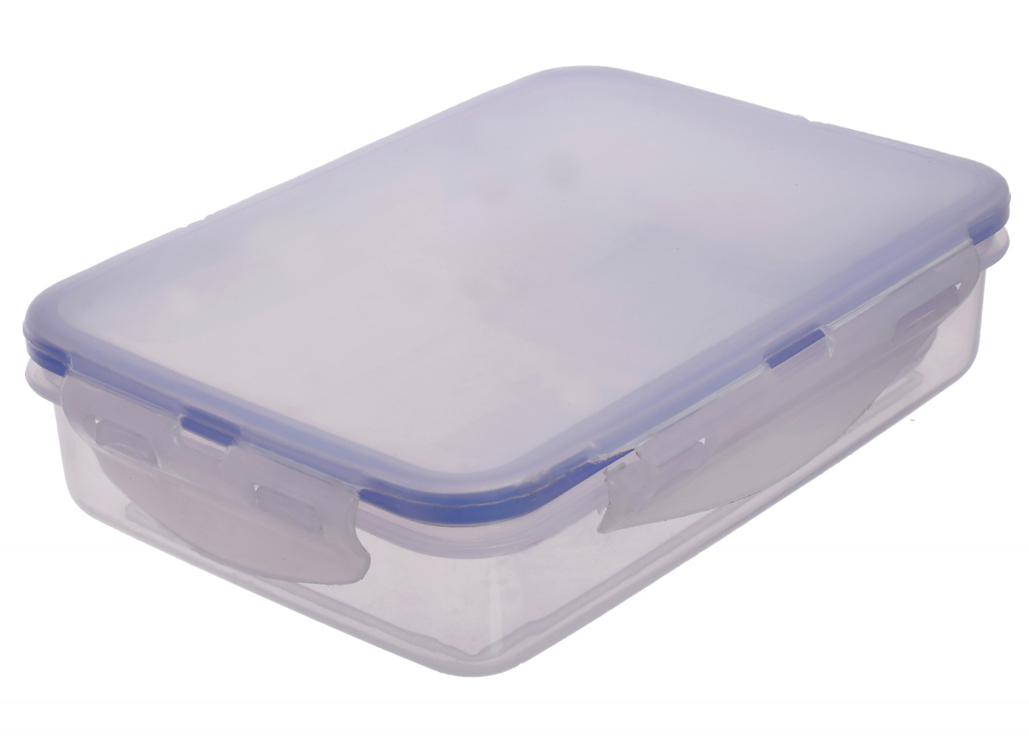 Kuber Industries Model-501 Unbreakable Plastic Large Airtight Leakproof Transparent Lunch Box/Tiffin (Blue)-KUBMART1318