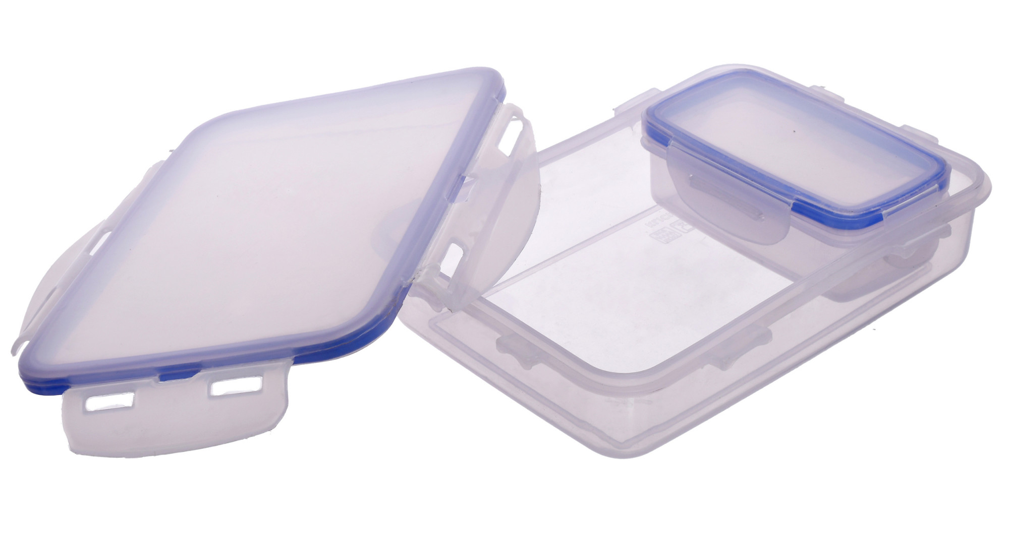 Kuber Industries Model-501 Unbreakable Plastic Large Airtight Leakproof Transparent Lunch Box/Tiffin (Blue)-KUBMART1318