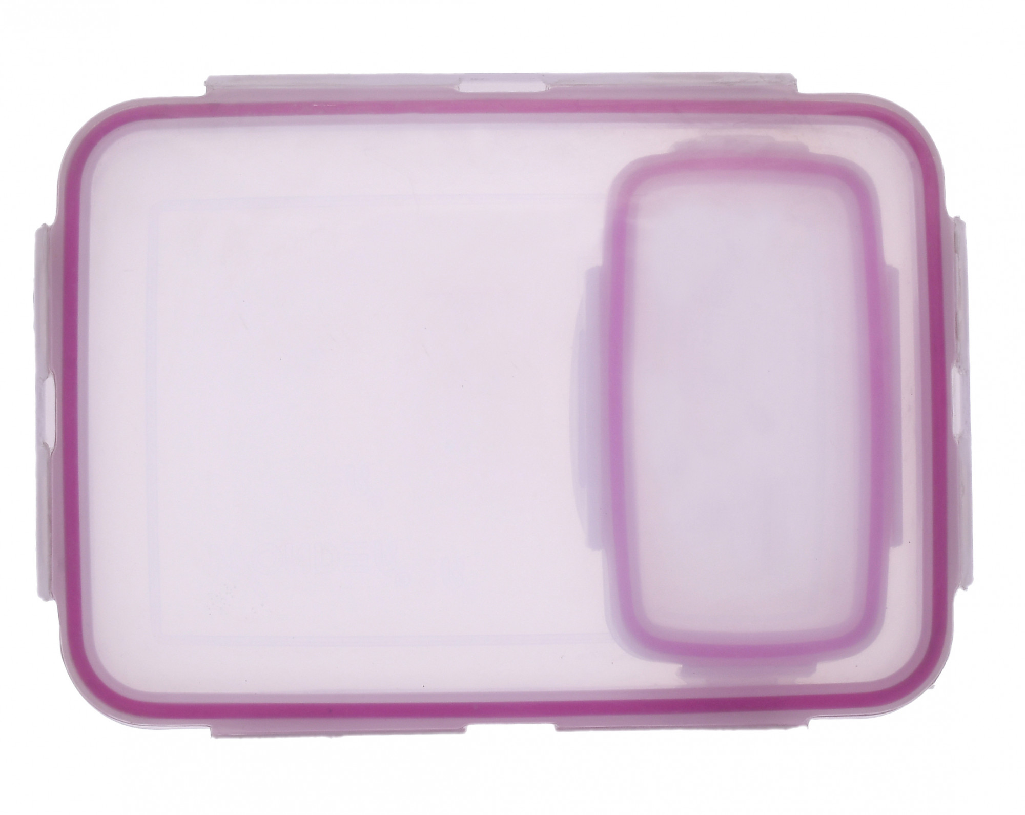 Kuber Industries Model-501 Unbreakable Plastic Large Airtight Leakproof Transparent Lunch Box/Tiffin (Pink)-KUBMART1320