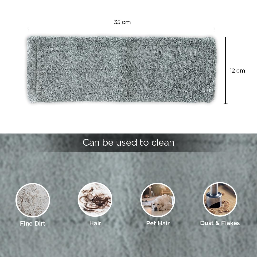 Kuber Industries Mop Refill Pad | Microfiber Wet & Dry Pad | Flat Refill Pad | Mop Reusable Drying Pad | Floor Cleaning Mop Pad | SHPTNTSHR1 | Gray