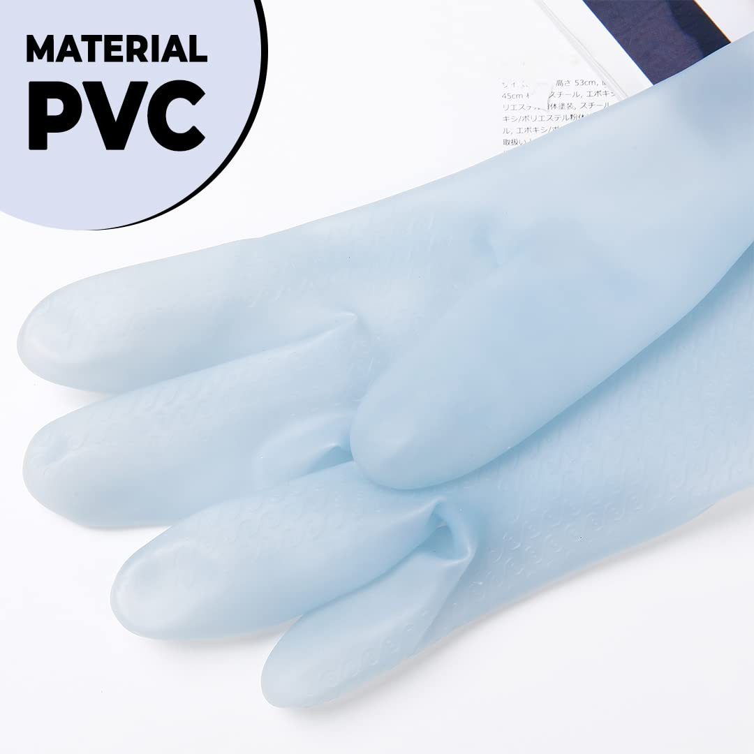 Kuber Industries Multi-Purpose Hand Gloves | Reusable Gardening Gloves | Long Elbow Gloves for Better Protection | Non-Slippery & Durable| Jelly Blue | Versatile and Protective Handwear