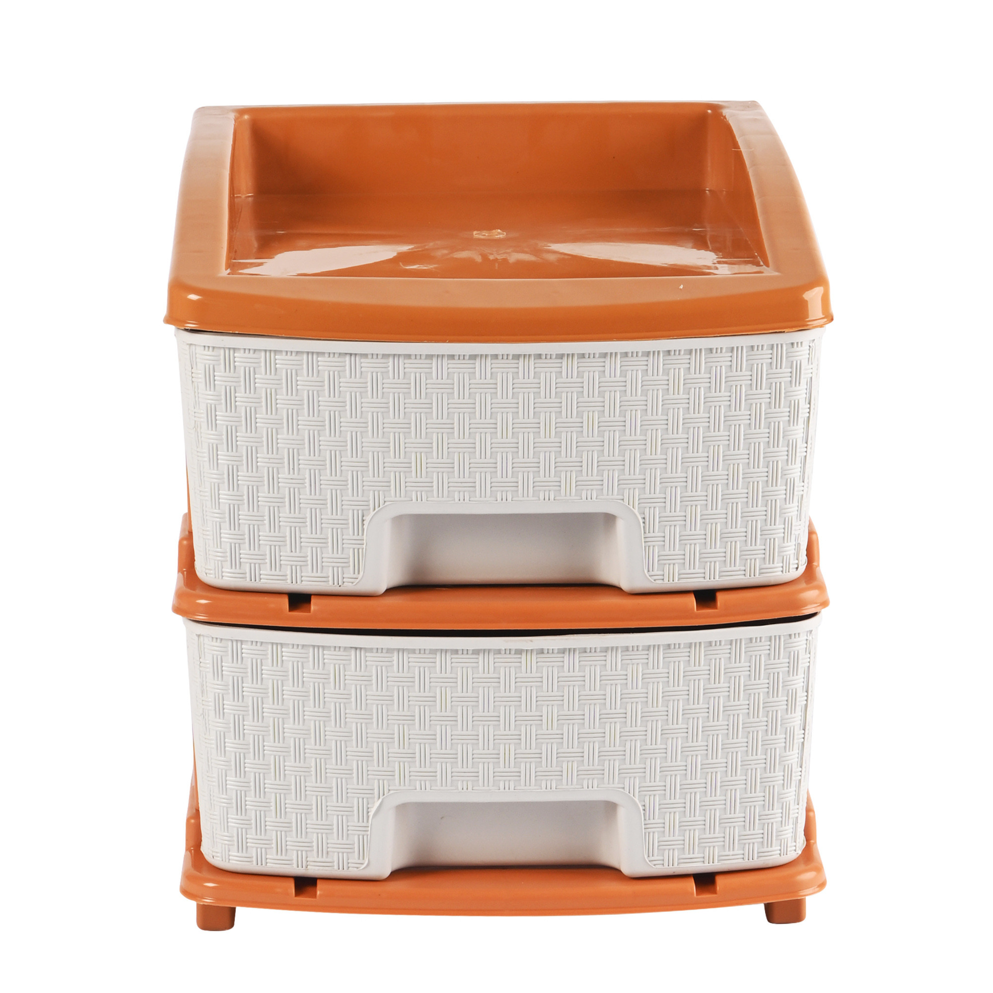 Kuber Industries Multi-Purpose Layer Plastic Drawer Storage Organiser  Durable  Modular Kitchen  Toy Organizer For Kids Room Office  Home  White  Golden