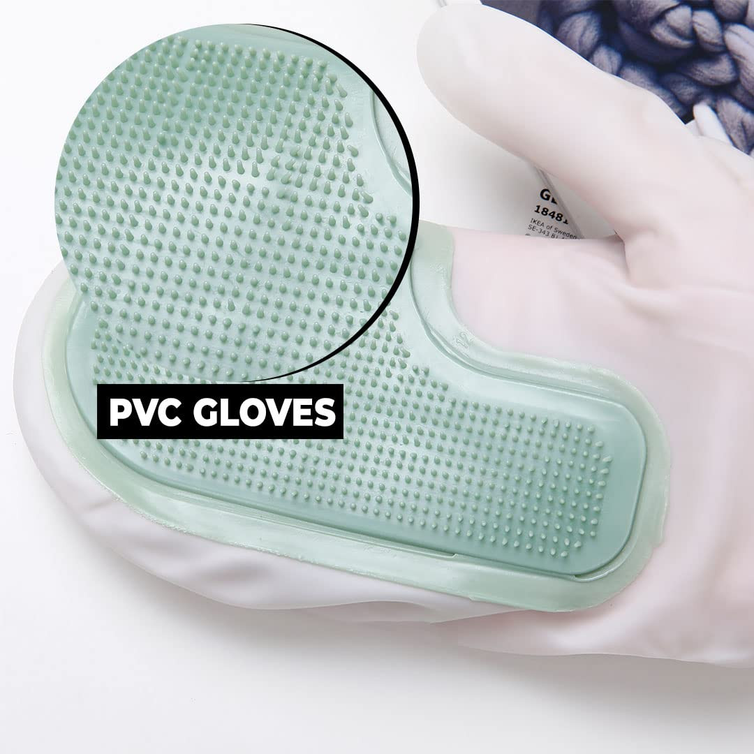 Kuber Industries Multi-Purpose Silicon Gloves For Kitchen Cleaning, Pet Grooming & Gardening|Reusable Gardening Gloves|Heat Resistant For Better Protection|Green