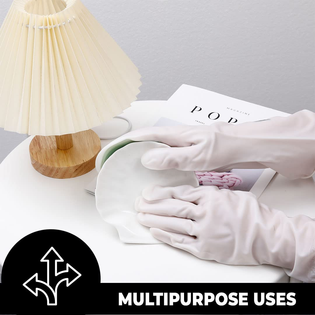 Kuber Industries Multi-Purpose Silicon Gloves For Kitchen Cleaning, Pet Grooming & Gardening|Reusable Gardening Gloves|Heat Resistant For Better Protection|Green