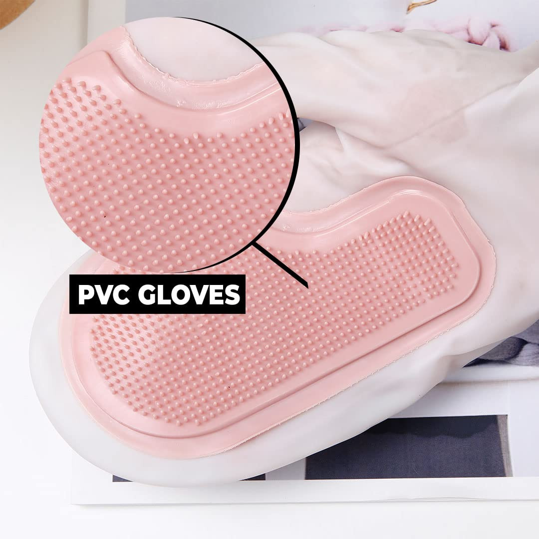 Kuber Industries Multi-Purpose Silicon Gloves For Kitchen Cleaning, Pet Grooming & Gardening|Reusable Gardening Gloves|Pink