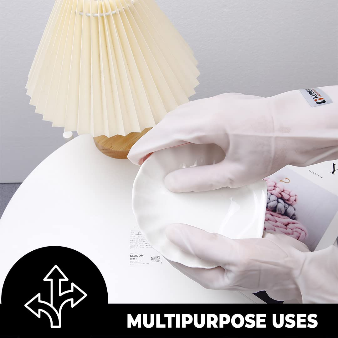 Kuber Industries Multi-Purpose Silicon Gloves For Kitchen Cleaning, Pet Grooming & Gardening|Reusable Gardening Gloves|Pink